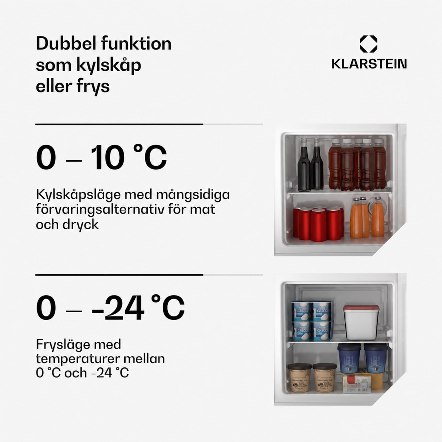 Irene Retro kyl/frys | 31 liter | frys och kyl i ett | energisnål Retro | Röd