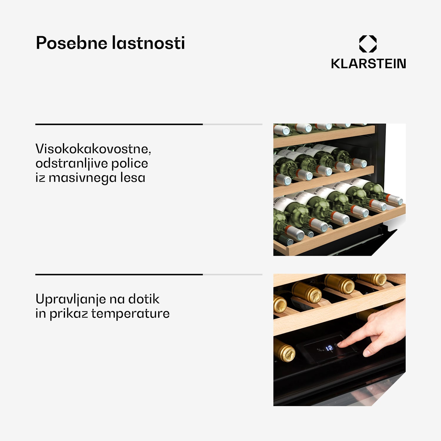 Vinsider 30 Built-In Uno, 30 steklenic, integriran, LED, tihi 