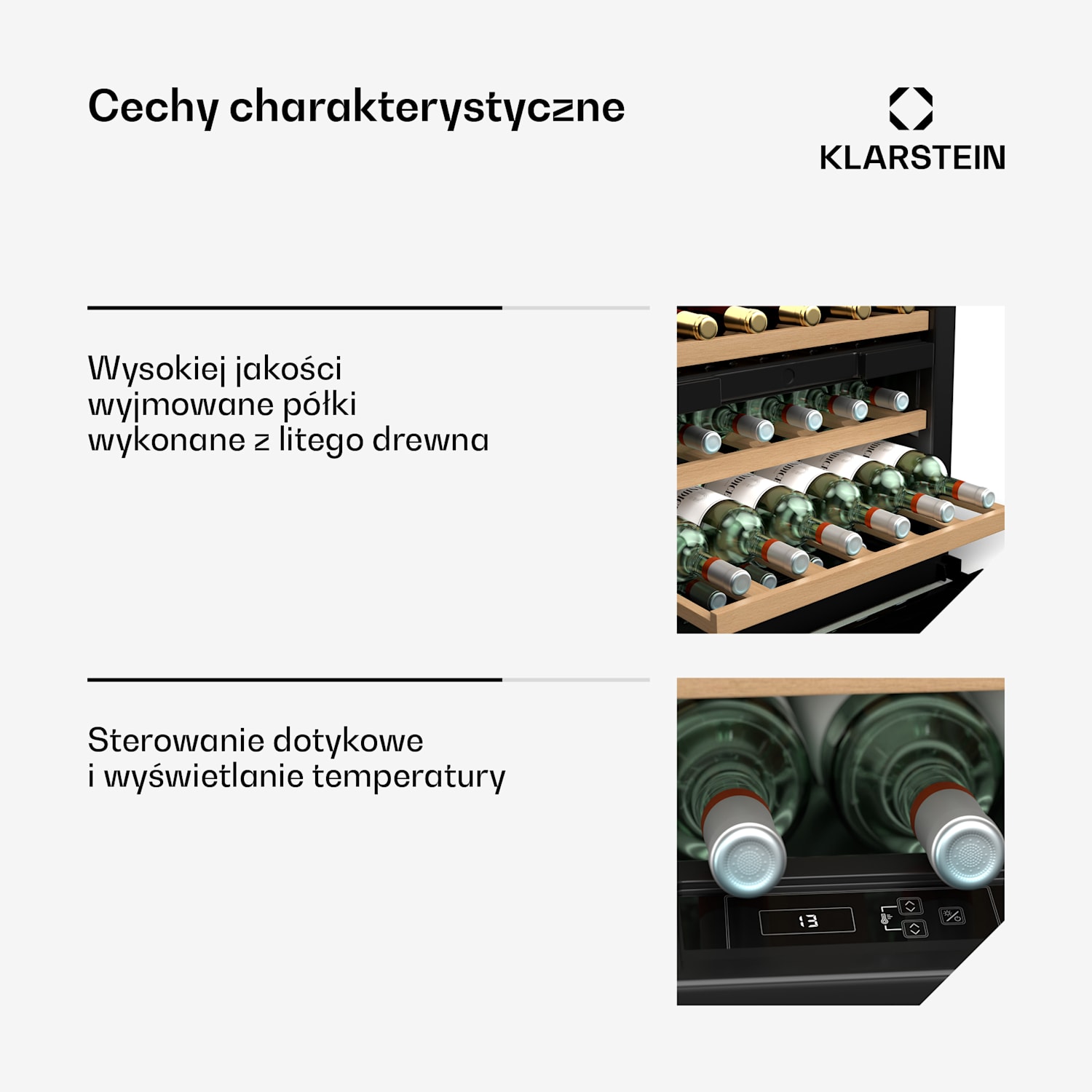 Vinsider 30 Built-In Duo chłodziarka do wina, 30 butelek, do zabudowy, LED, cicha 