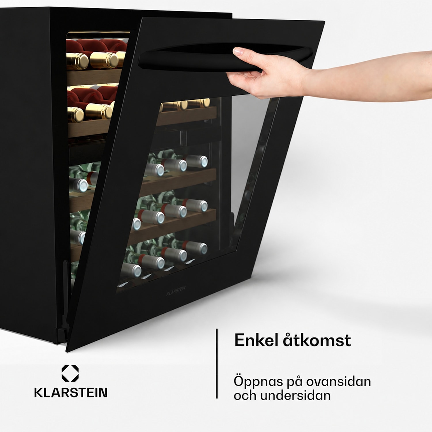 Klarstein Vinoline 30 Inbyggt Duo vinskåp | 30 flaskor | integrerbart | LED | tyst 
