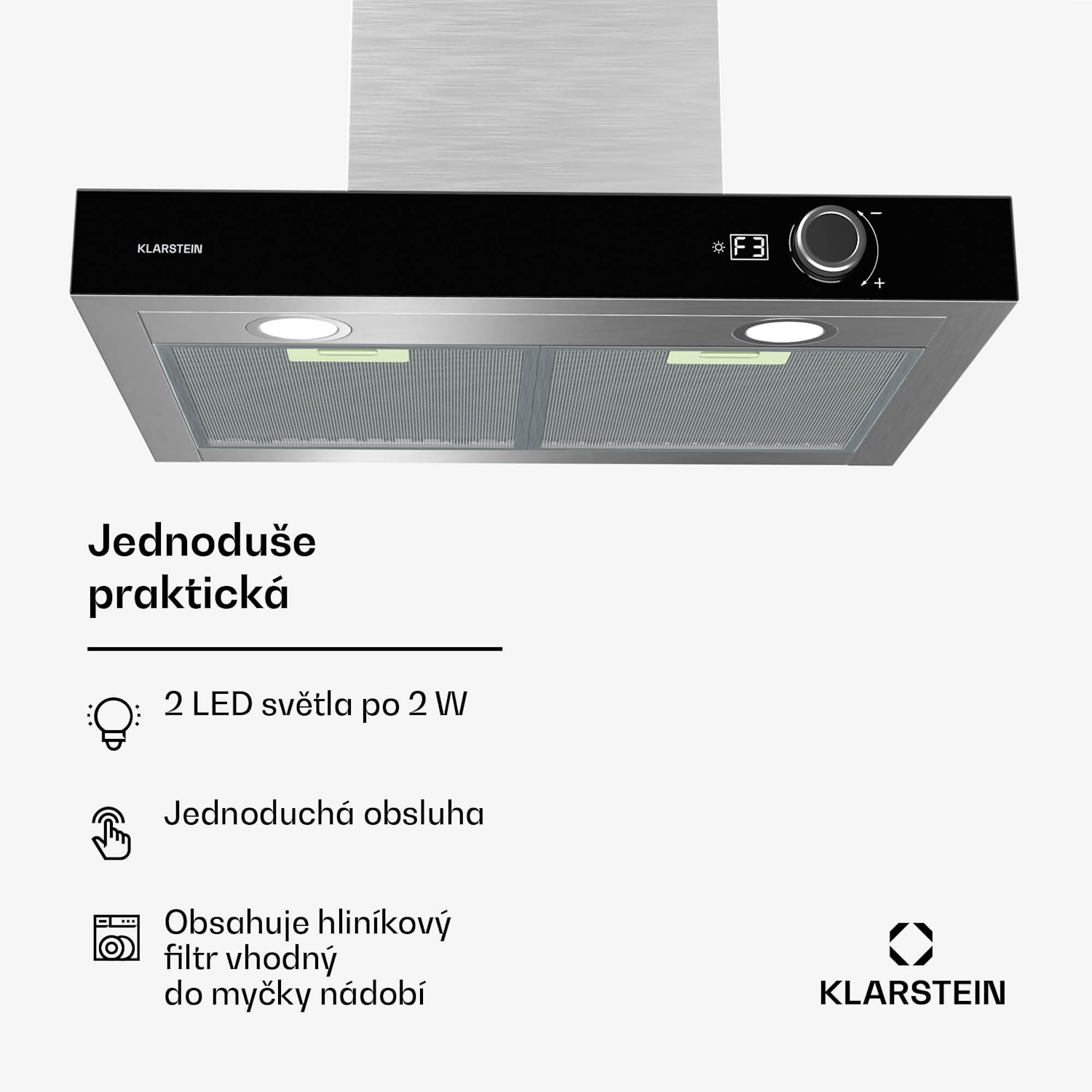Digestoř AirNova, recirkulace a odsávání vzduchu, energetická účinnost A++, 110 W, 620 m³/h 60 cm | Nerezová ocel