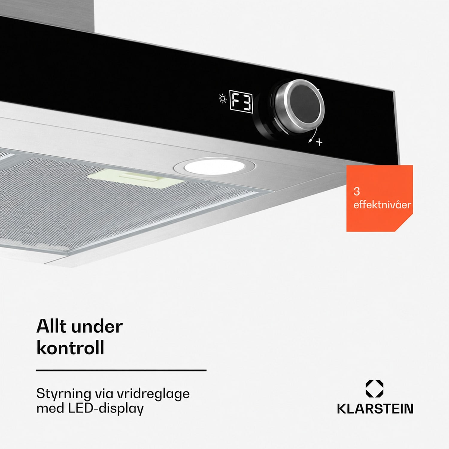 AirNova köksfläkt | Recirkulation och frånluft | Energieffektivitet A++ | 110 W | 614 m³/h 60 cm