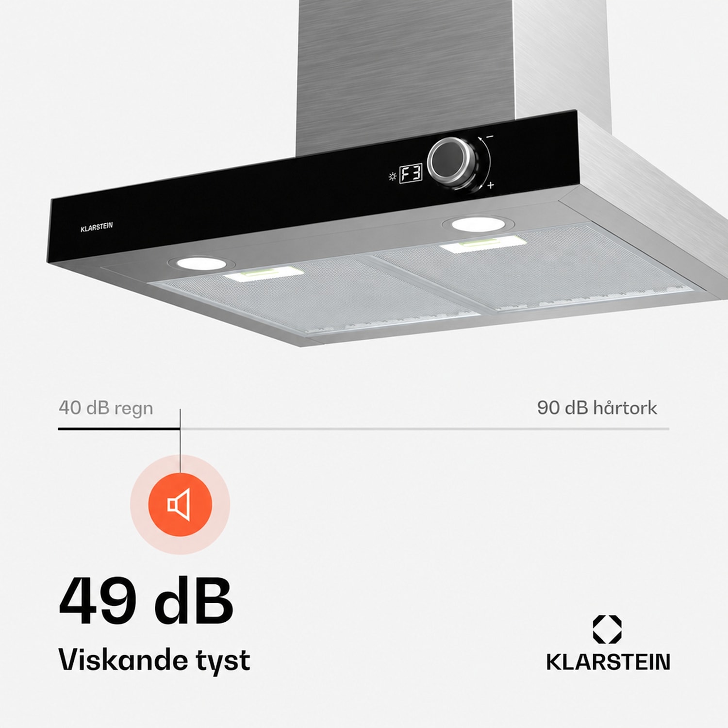 AirNova köksfläkt | Recirkulation och frånluft | Energieffektivitet A++ | 110 W | 614 m³/h 60 cm