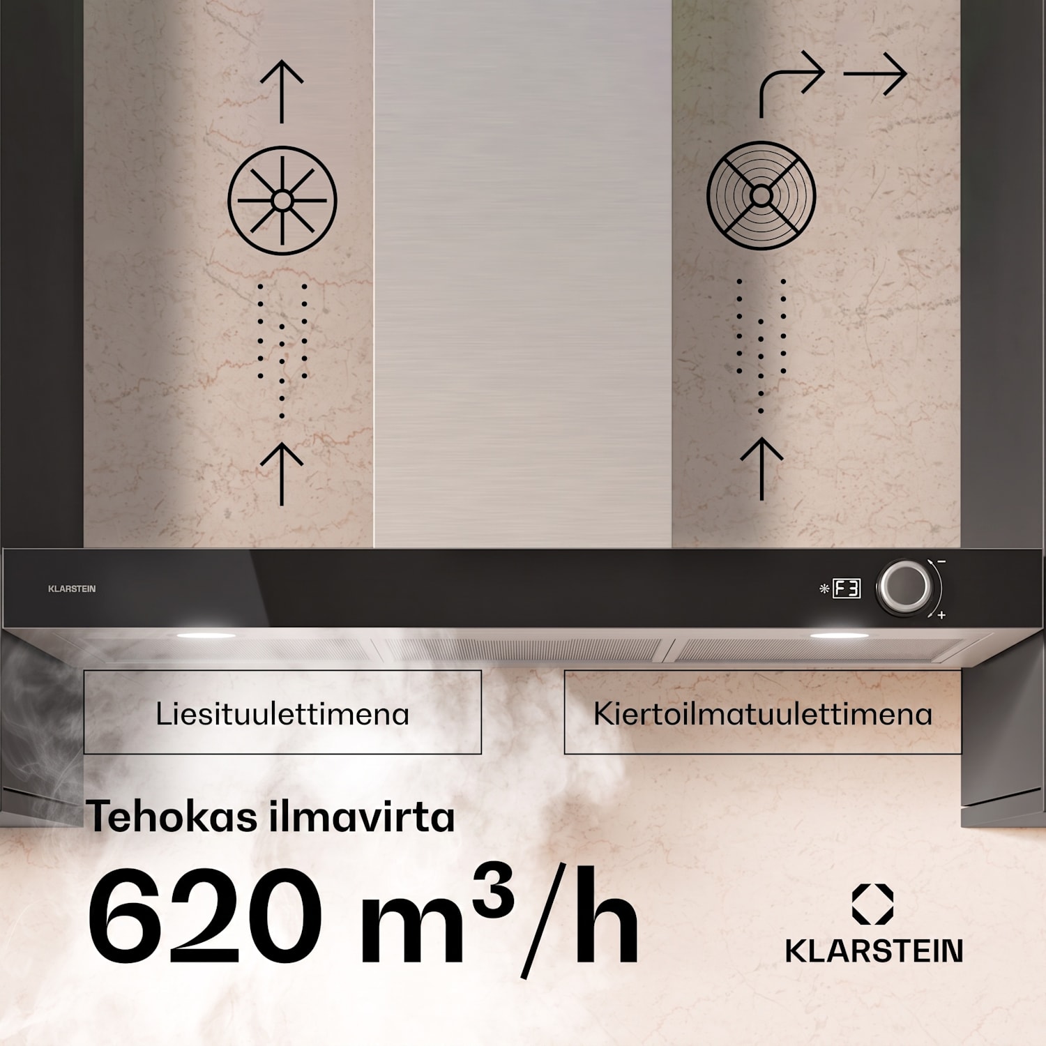 AirNova liesituuletin | kierto- ja poistoilma | energiatehokkuus A++ | 110 W | 628 m³/h 90 cm