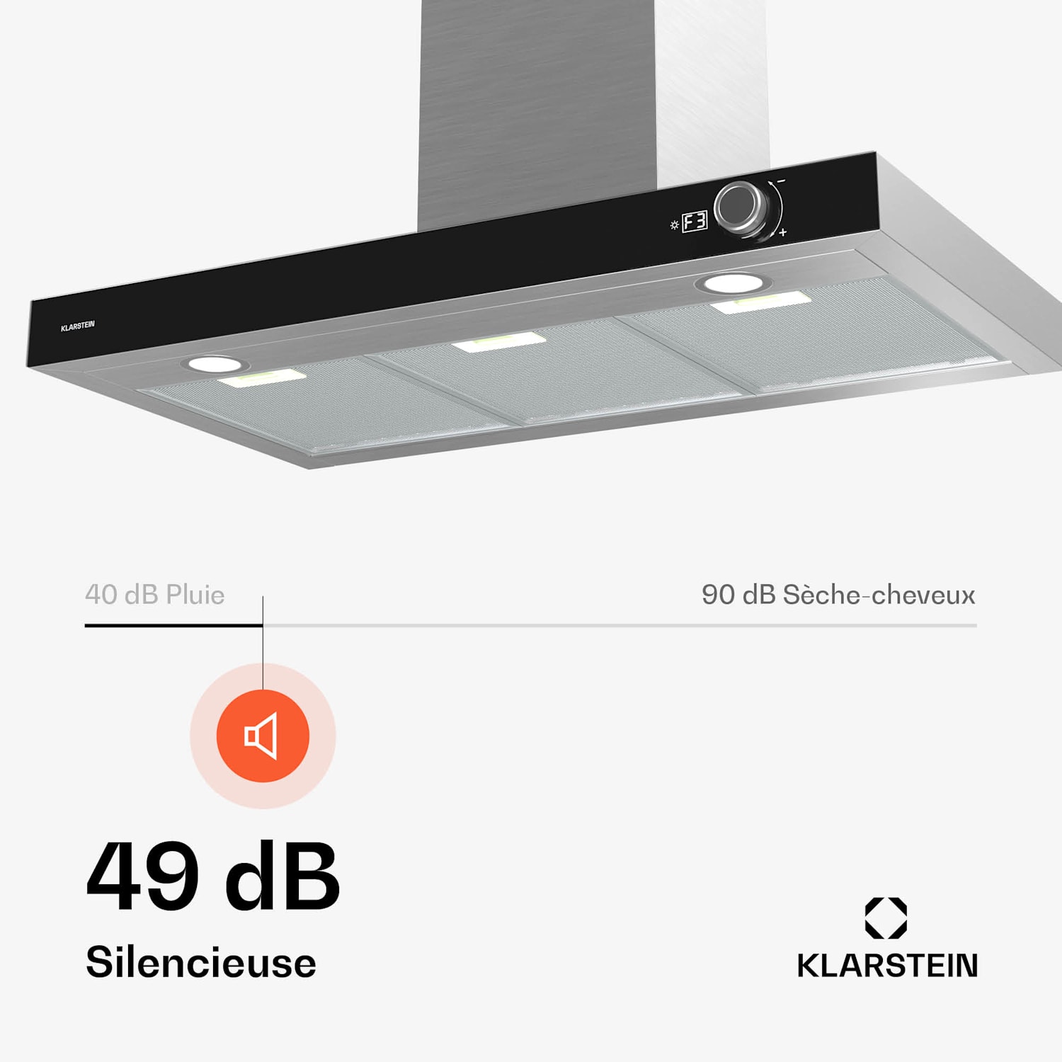 AirNova afzuigkap | recirculatie en afvoer | energielabel A++ | 110 W | 620 m³/h 90 cm | Roestvrij Staal