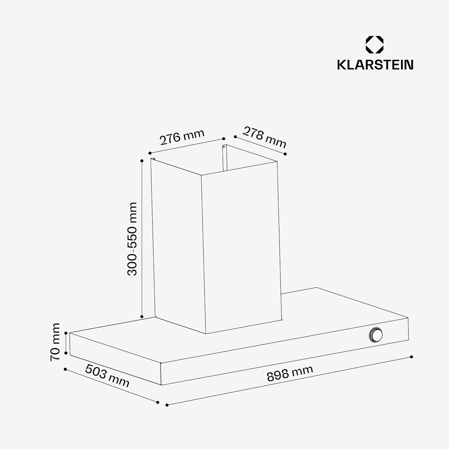 AirNova extractor hood | recirculation and exhaust air | energy efficiency A++ | 110 W | 620 m³/h 90 cm