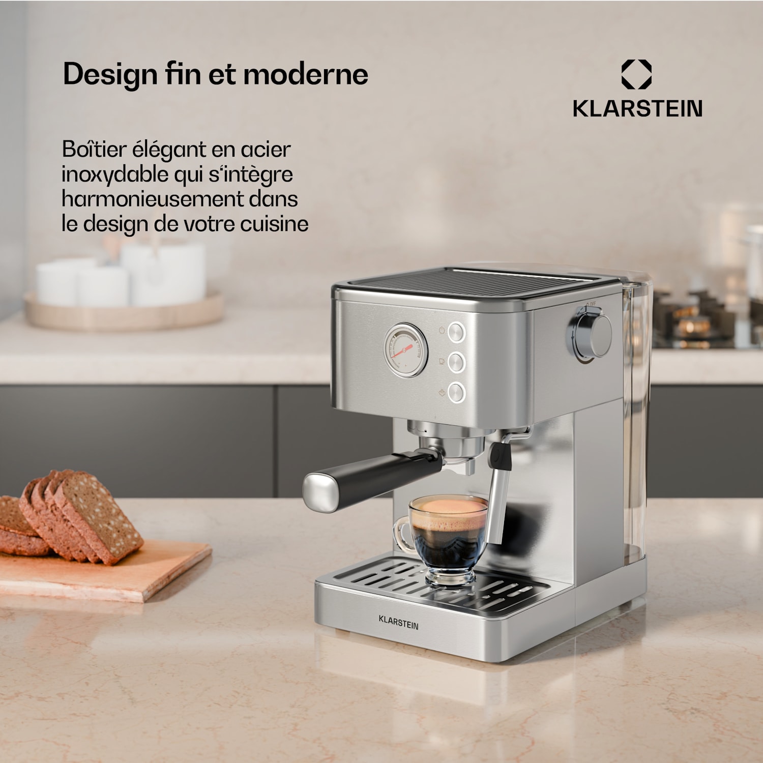 SteelPresso portafiltermachine | compact | 20 bar | steamer | warmhoudplaatje compact | Roestvrij Staal