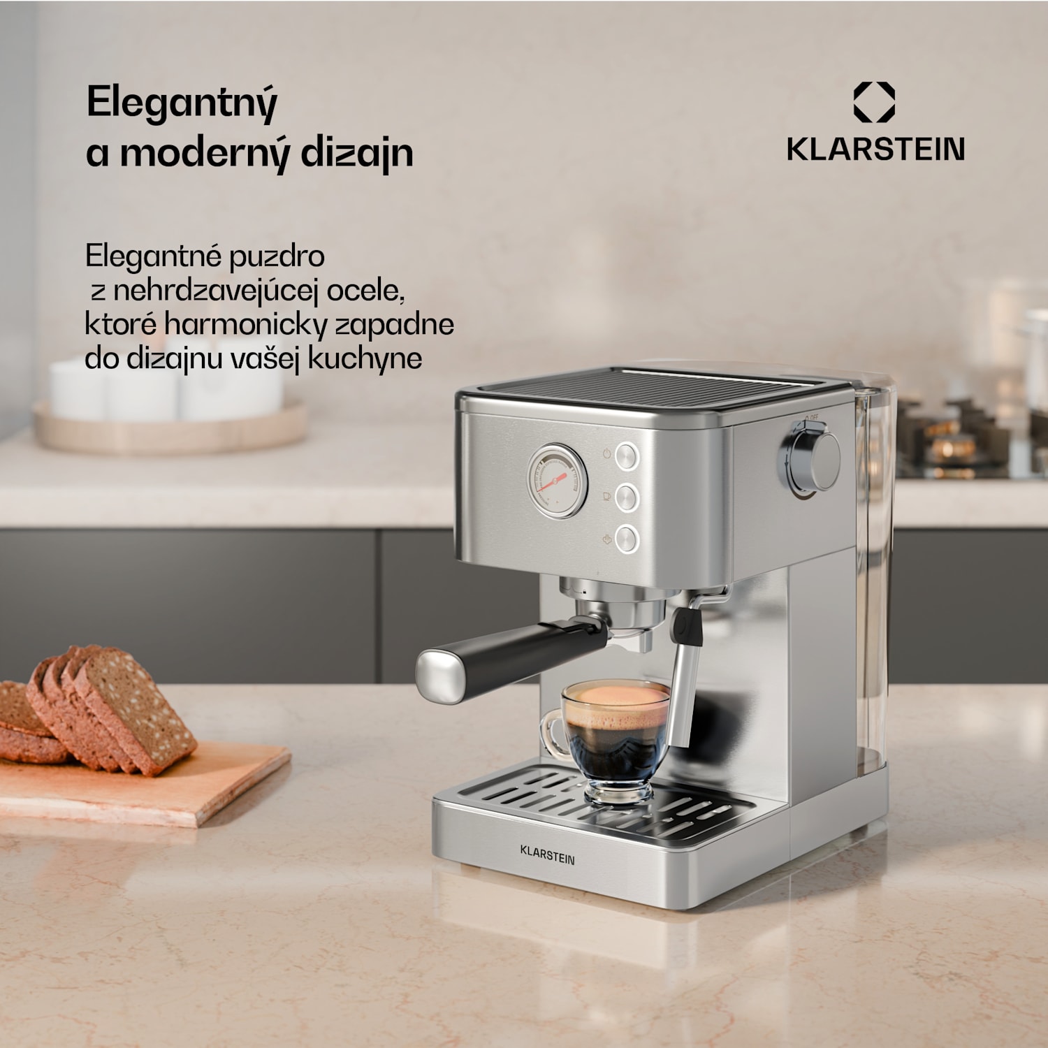 SteelPresso kávovar s portafiltrom, Kompaktný, 20 bar, Naparovač, Ohrievacia platňa kompaktný | Nehrdzavejúca oceľ