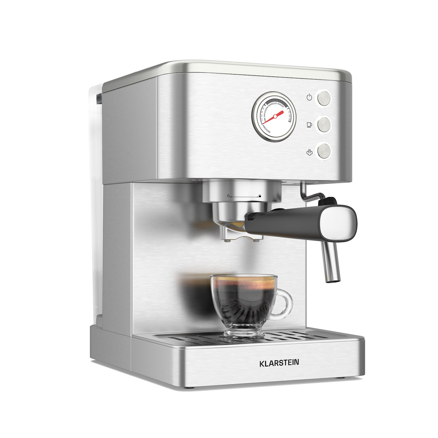 Portafiltro SteelPresso | Compacto | 20 bar | Vaporizador | bandeja de calor compacto | Acero Inoxidable