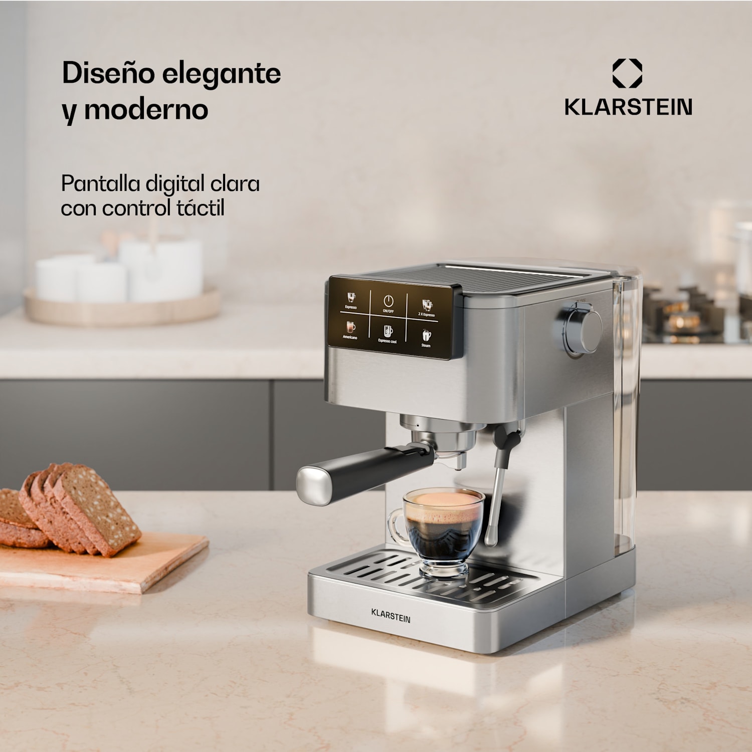 Portafiltro SteelPresso máquina portafiltro | Pantalla táctil | 20 bar | Acero inoxidable 