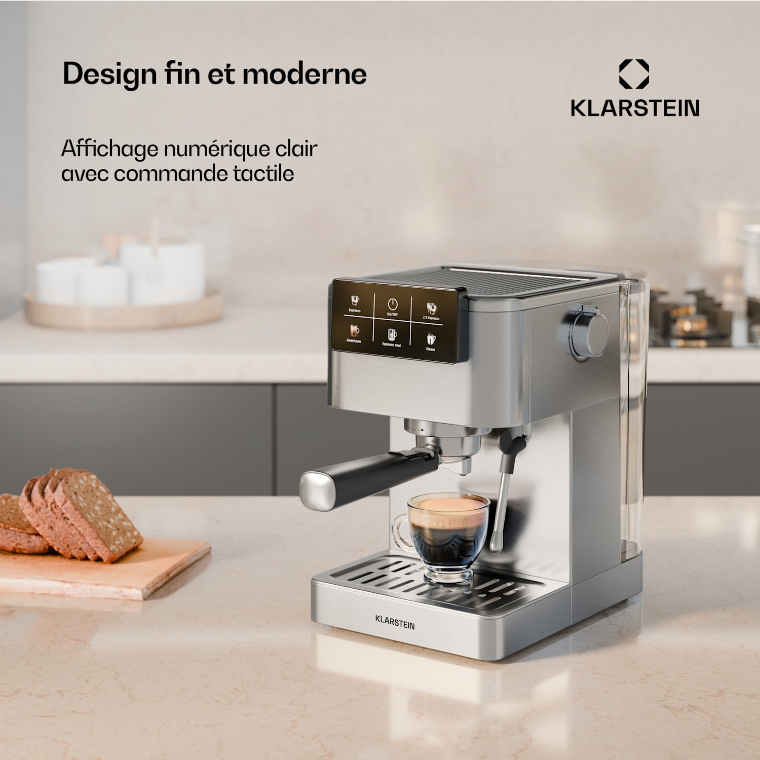 SteelPresso Touch portafiltermachine | touch display | 20 bar | rvs 