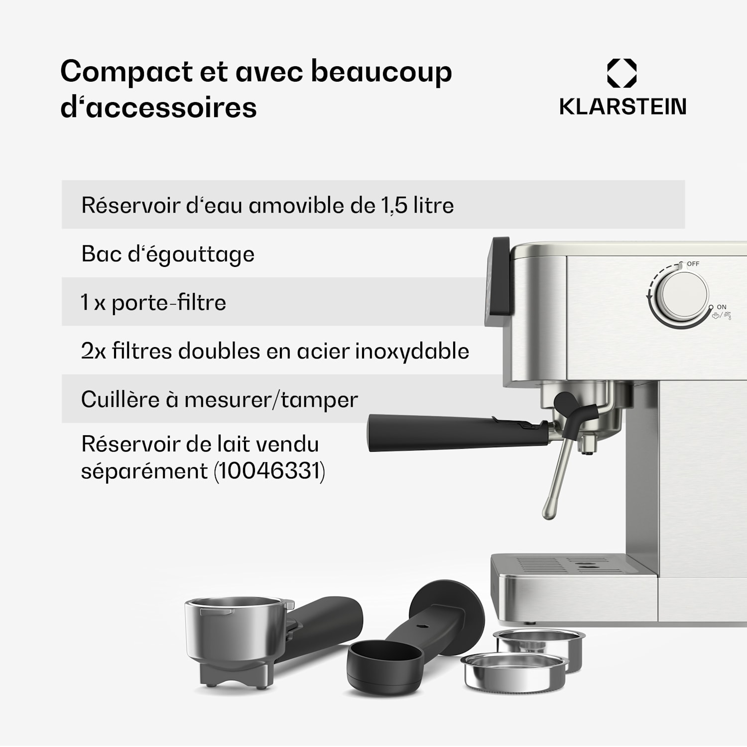 SteelPresso Touch portafiltermachine | touch display | 20 bar | rvs 