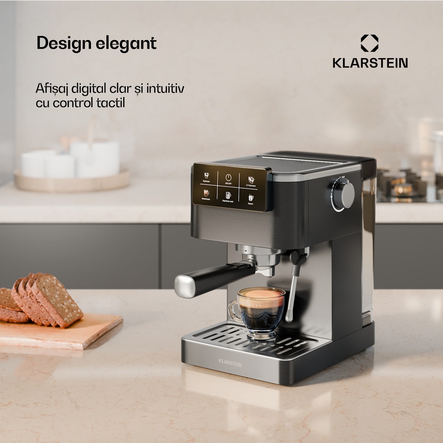 Mașină de cafea SteelPresso cu portafiltru, Compact, 20 bar 