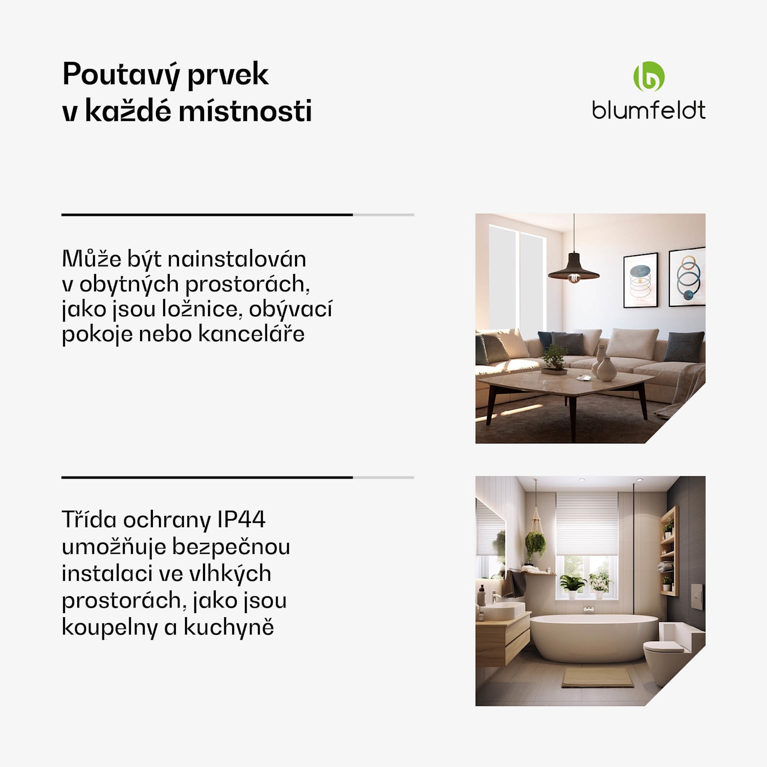 ThermaTouch konvektor, 2 000 W, elegantní design, dotykové ovládání, do 20 m² Světle šedá