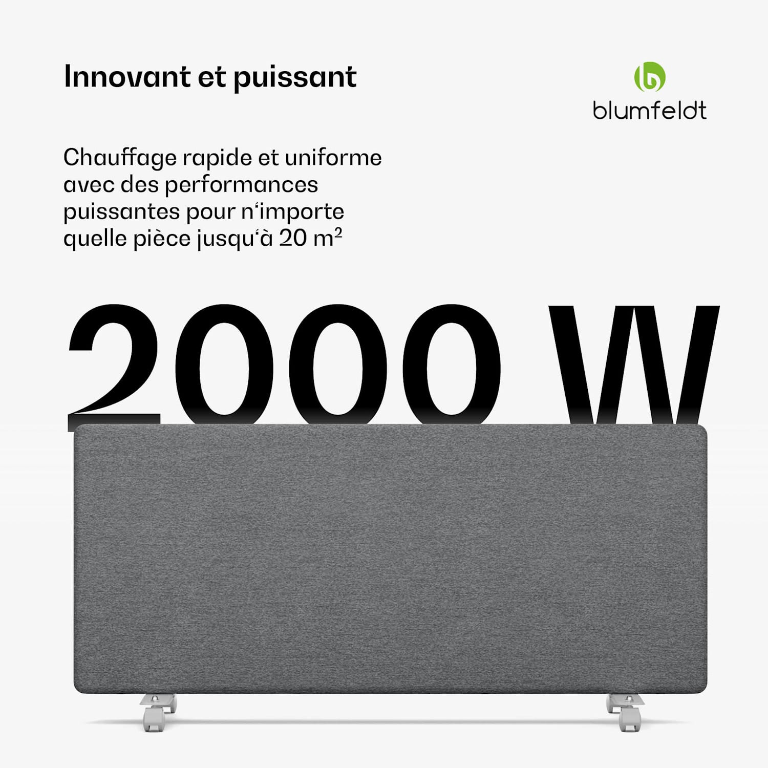 ThermaTouch convector | 2.000 W | elegant design | touch bediening | tot 20 m² Lichtgrijs