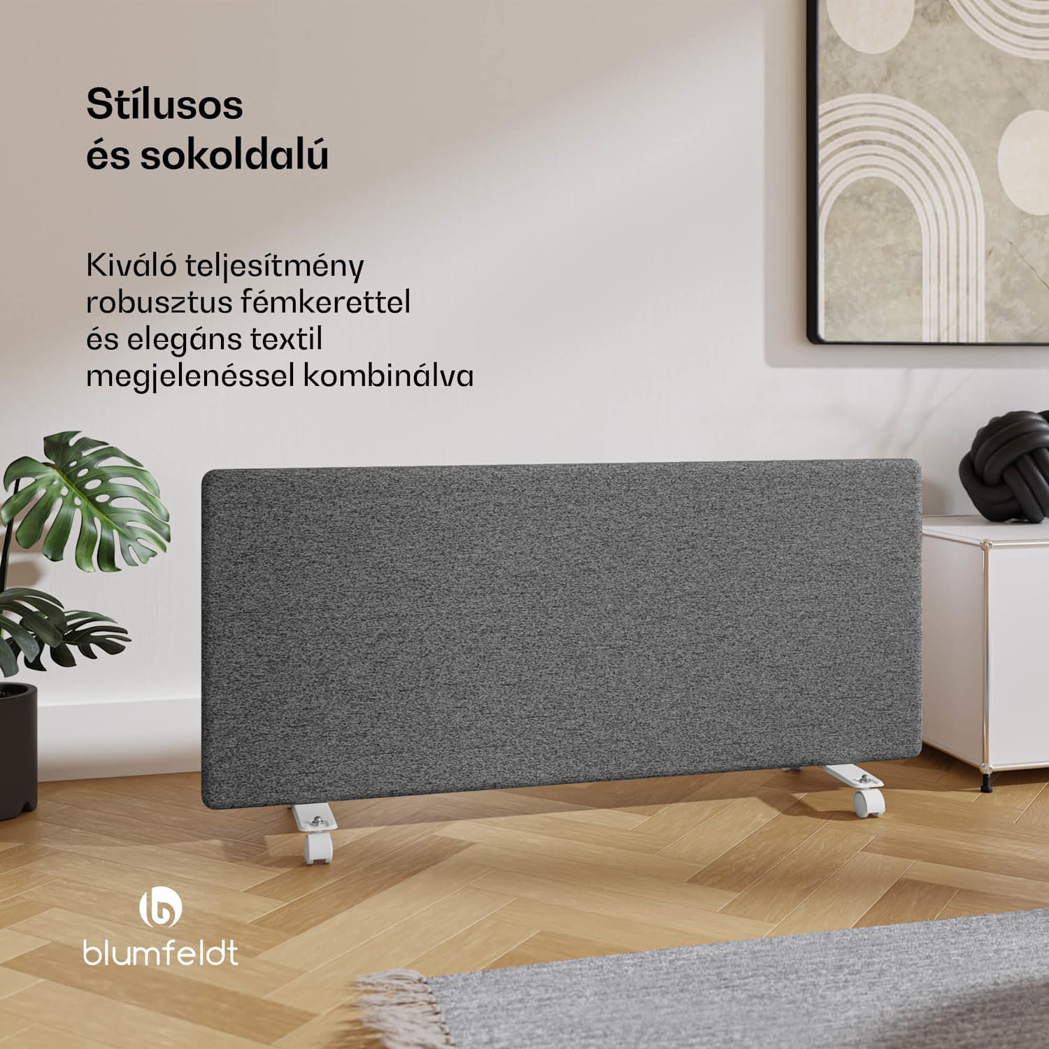 ThermaTouch konvektor, 2 000 W, elegáns kialakítás, érintéses vezérlés, 20 m²-ig Világosszürke