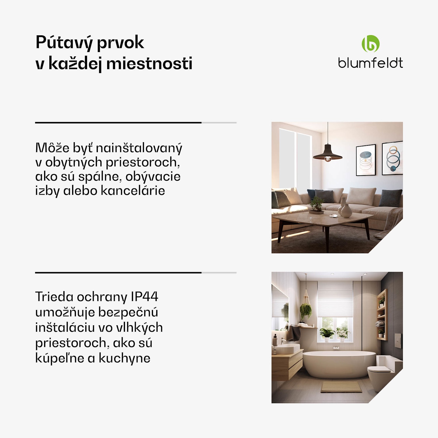 ThermaTouch konvektor, 2 000 W, elegantný dizajn, dotykové ovládanie, do 20 m² Svetlo šedá