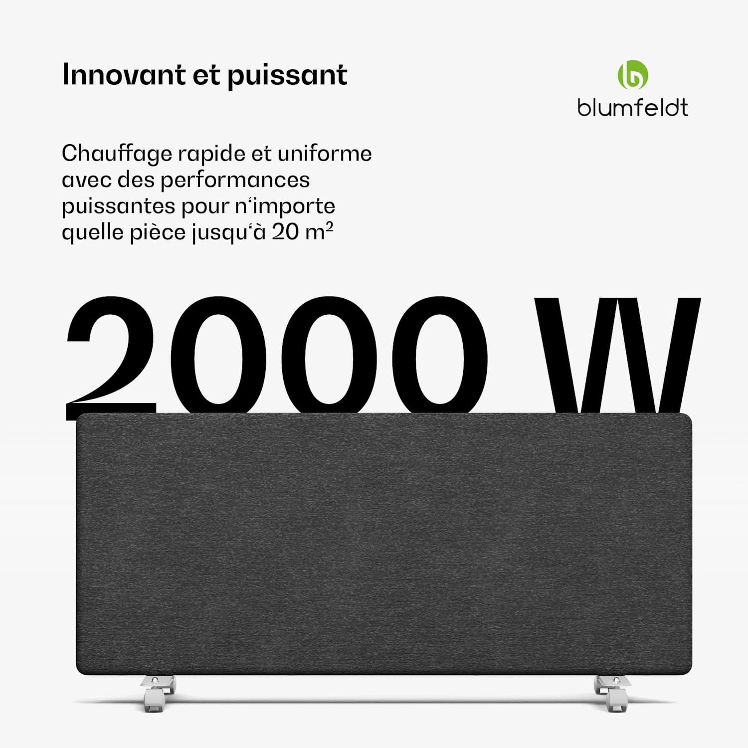 ThermaTouch Konvektor | 2.000 W | elegantes Design | Touch-Bedienung | bis 20 m² Gris Foncé