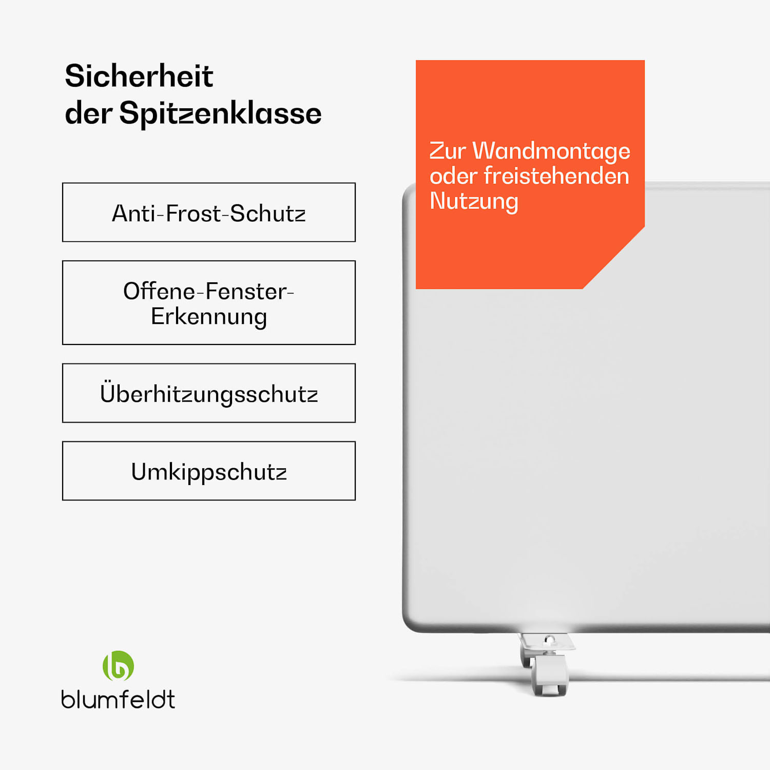 ThermaTouch Konvektor | 2.000 W | elegantes Design | Touch-Bedienung | bis 20 m² Weiß