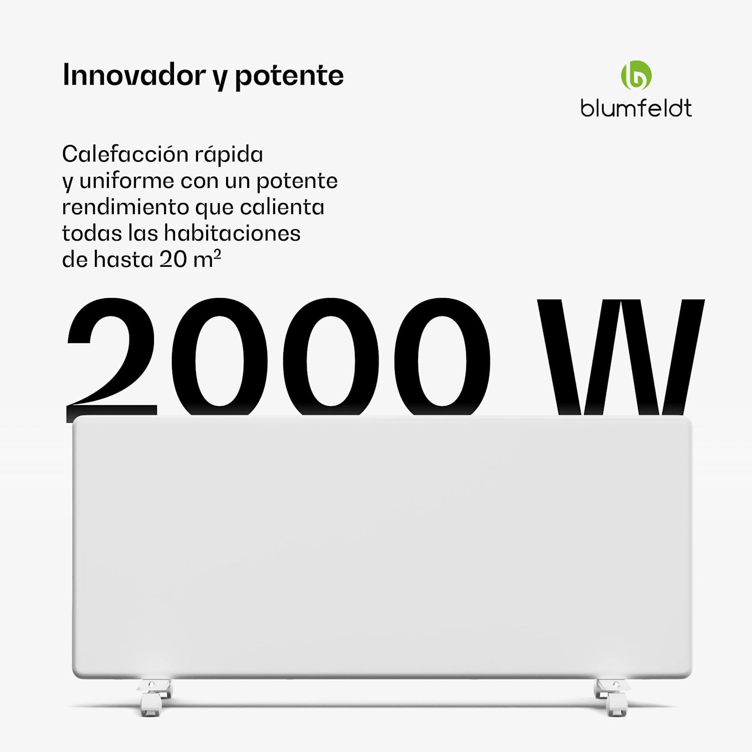 ThermaTouch Konvektor | 2.000 W | elegantes Design | Touch-Bedienung | bis 20 m² Blanco