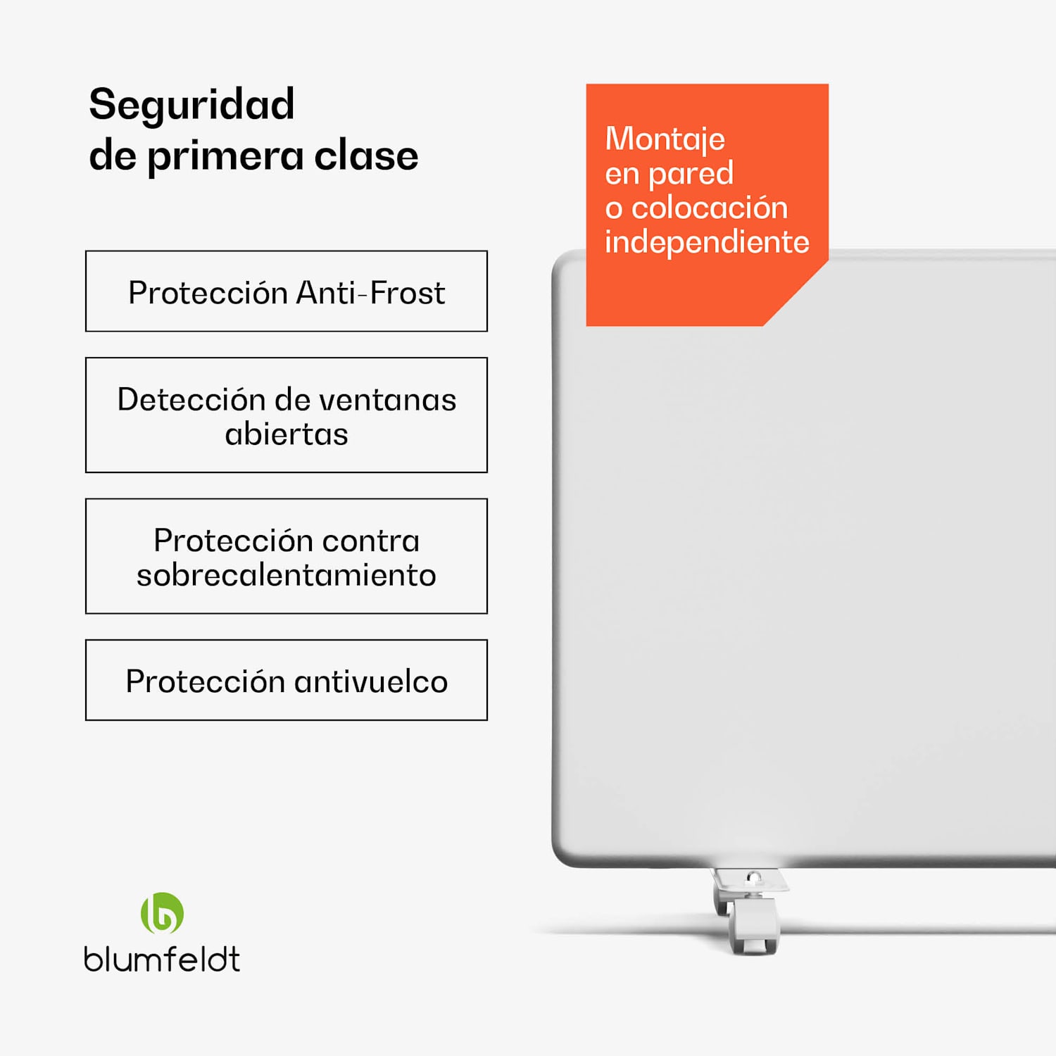 ThermaTouch Konvektor | 2.000 W | elegantes Design | Touch-Bedienung | bis 20 m² Blanco