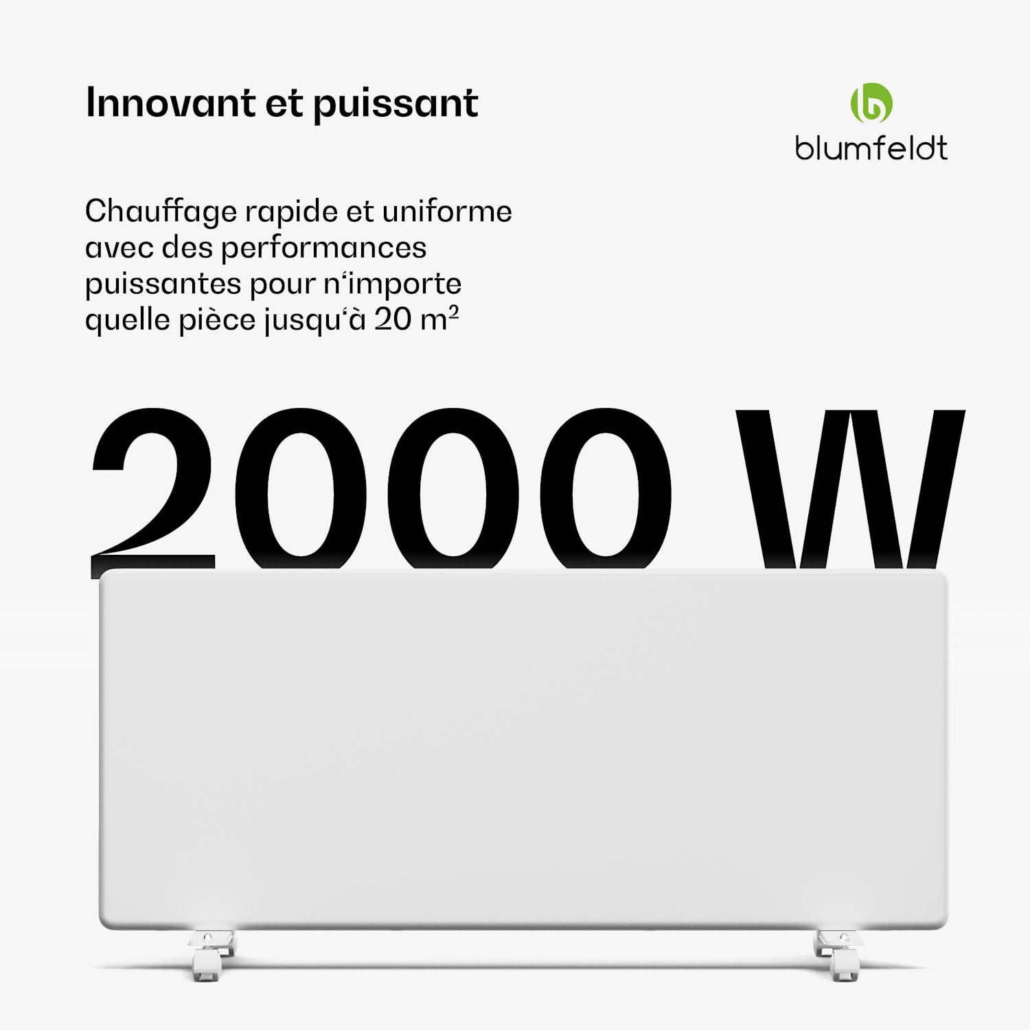 ThermaTouch convector | 2.000 W | elegant design | touch bediening | tot 20 m² Wit