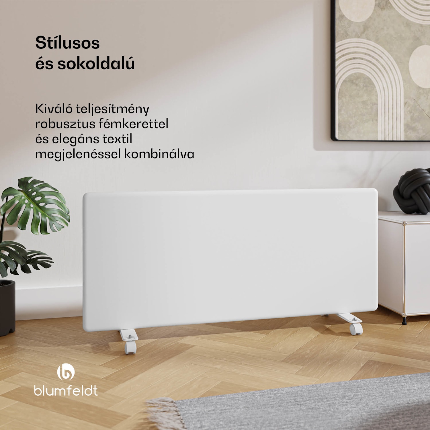 ThermaTouch konvektor, 2 000 W, elegáns kialakítás, érintéses vezérlés, 20 m²-ig Fehér