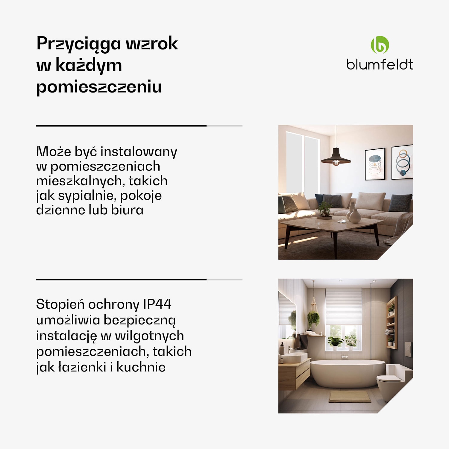 Konwektor ThermaTouch, 2000 W, elegancki design, dotykowa obsługa, do 20 m² Biały