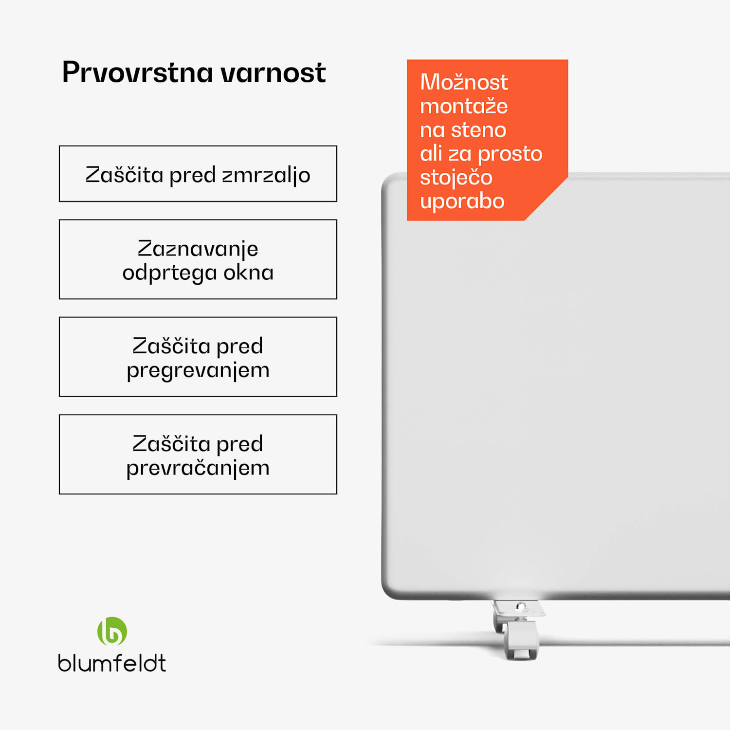 ThermaTouch konvektor, 2 000 W, elegantna zasnova, upravljanje na dotik, do 20 m² 