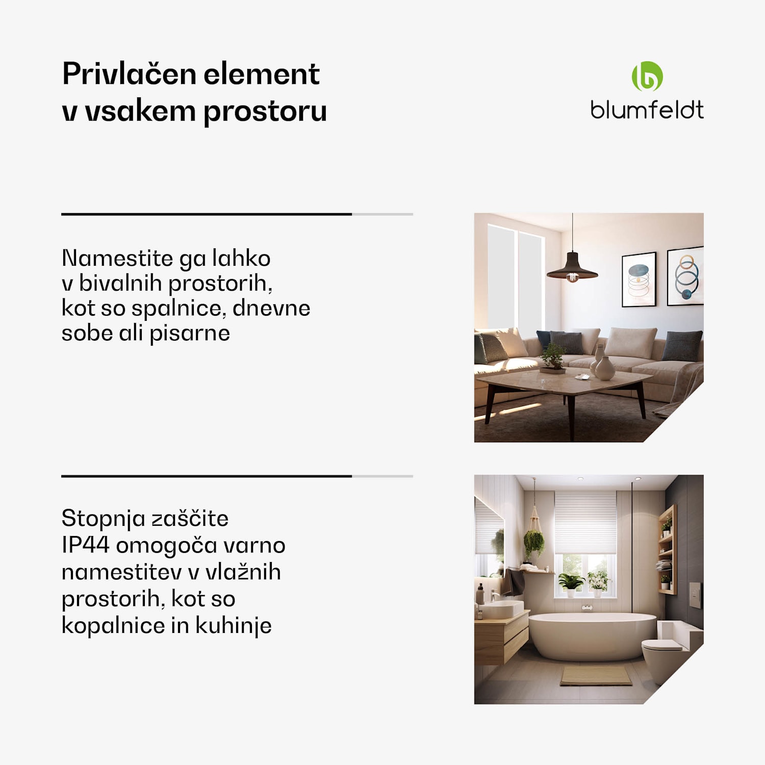 ThermaTouch konvektor, 2 000 W, elegantna zasnova, upravljanje na dotik, do 20 m² 