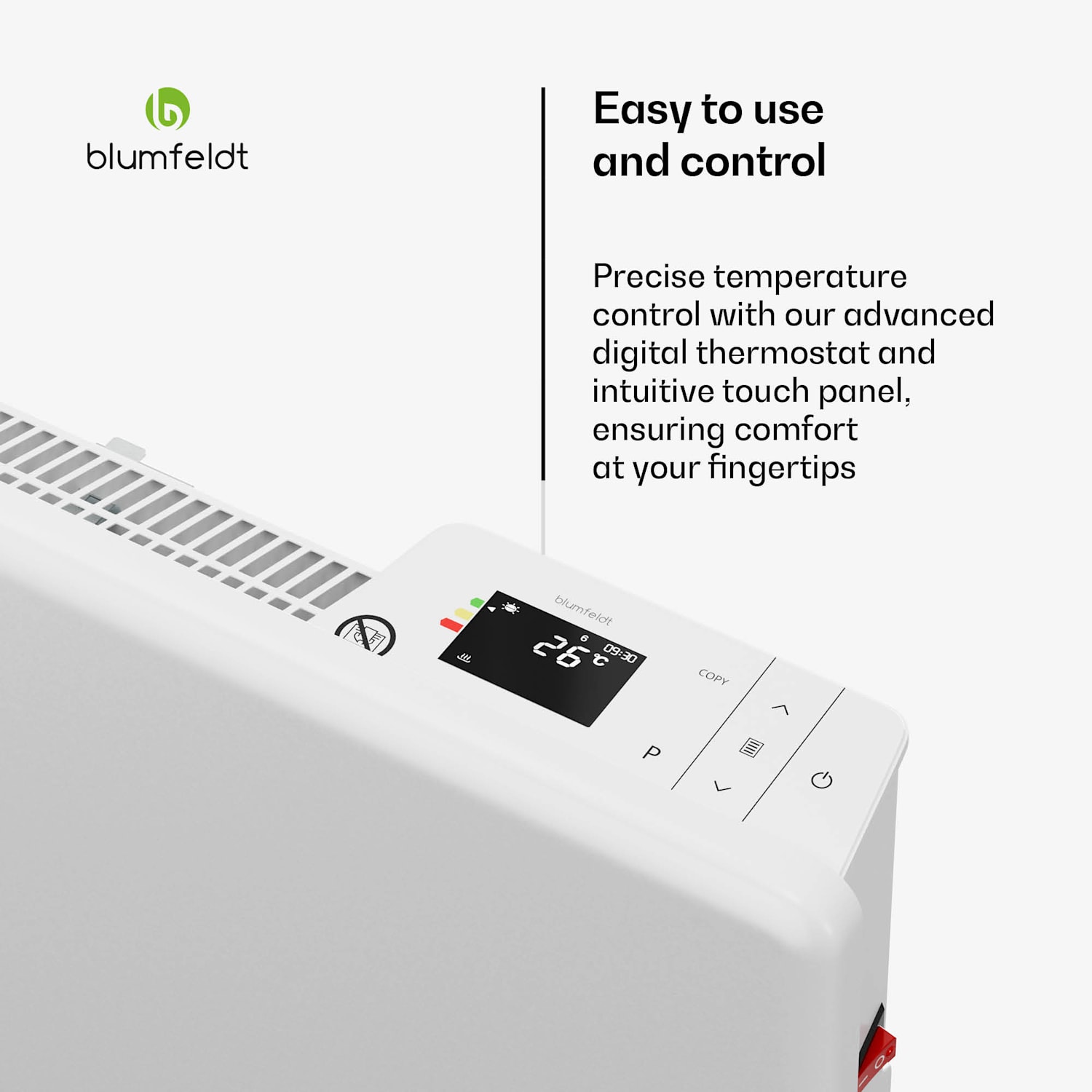 Convetor ThermaTouch | 2.000 W | design elegante | controlo touch | até 20 m² Branco