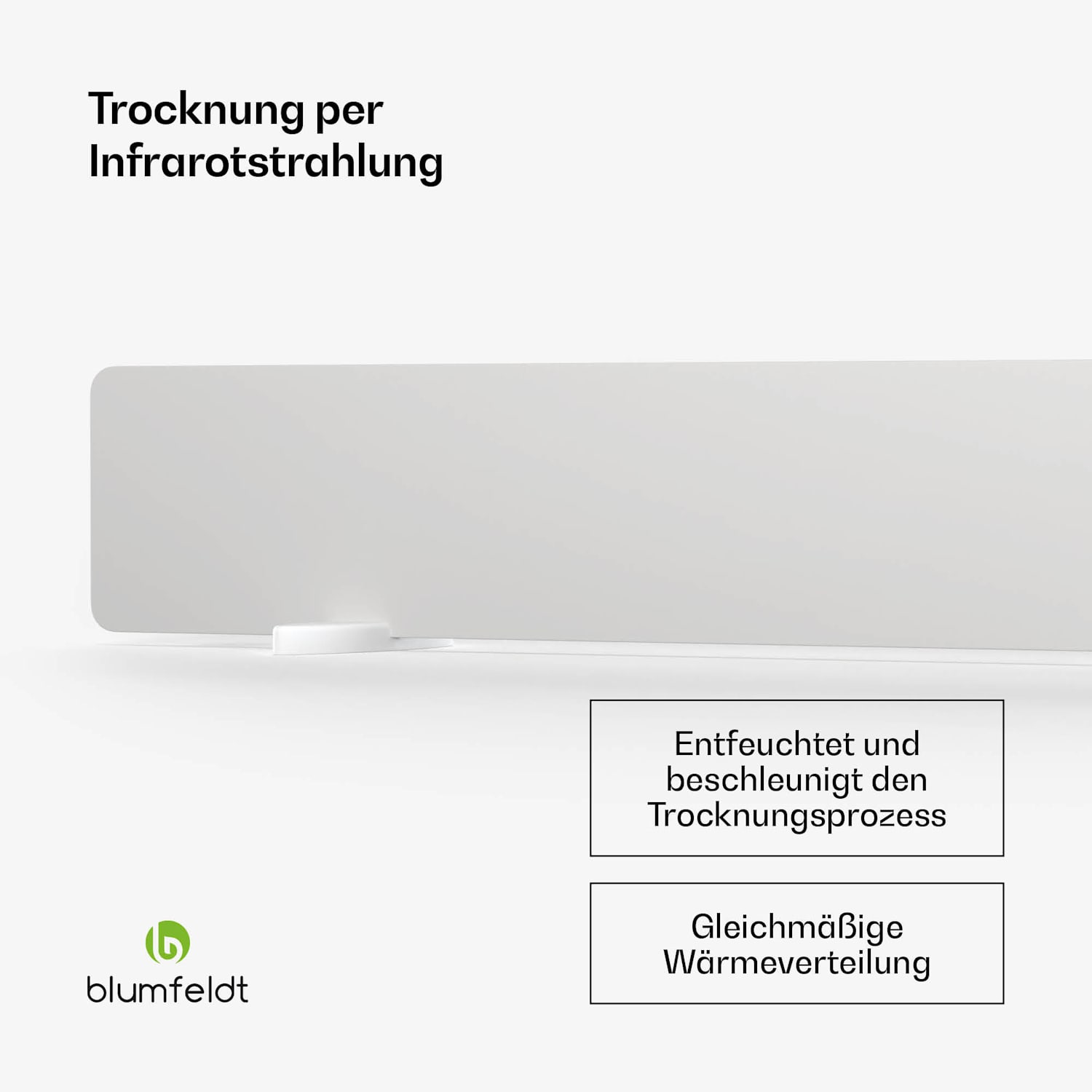 DryWave Infrarot-Wandtrockner | 50 W | trocknet Farbe und Putz | Wandmontage möglich 