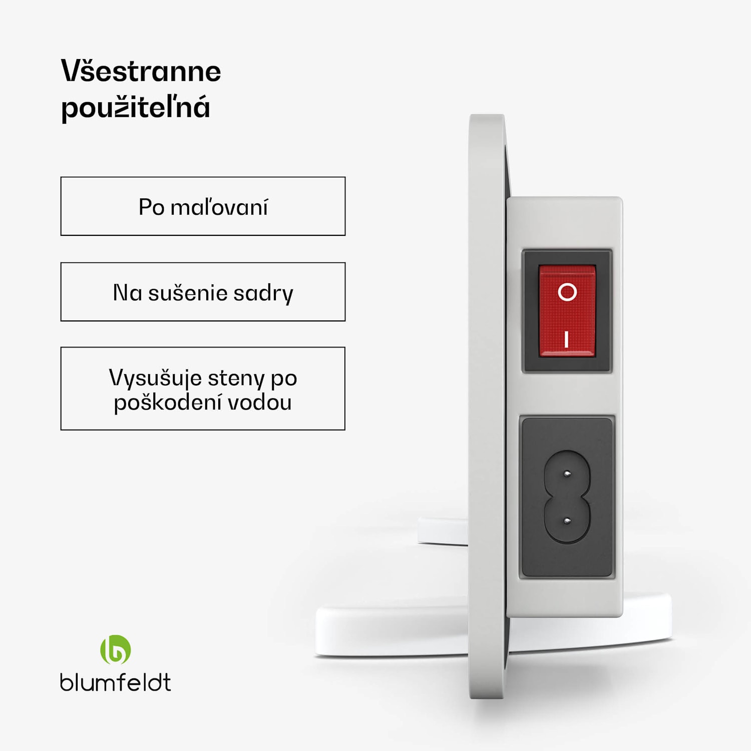 Infračervený nástenný sušič DryWave, 50 W, suší farby a omietky, možnosť montáže na stenu 