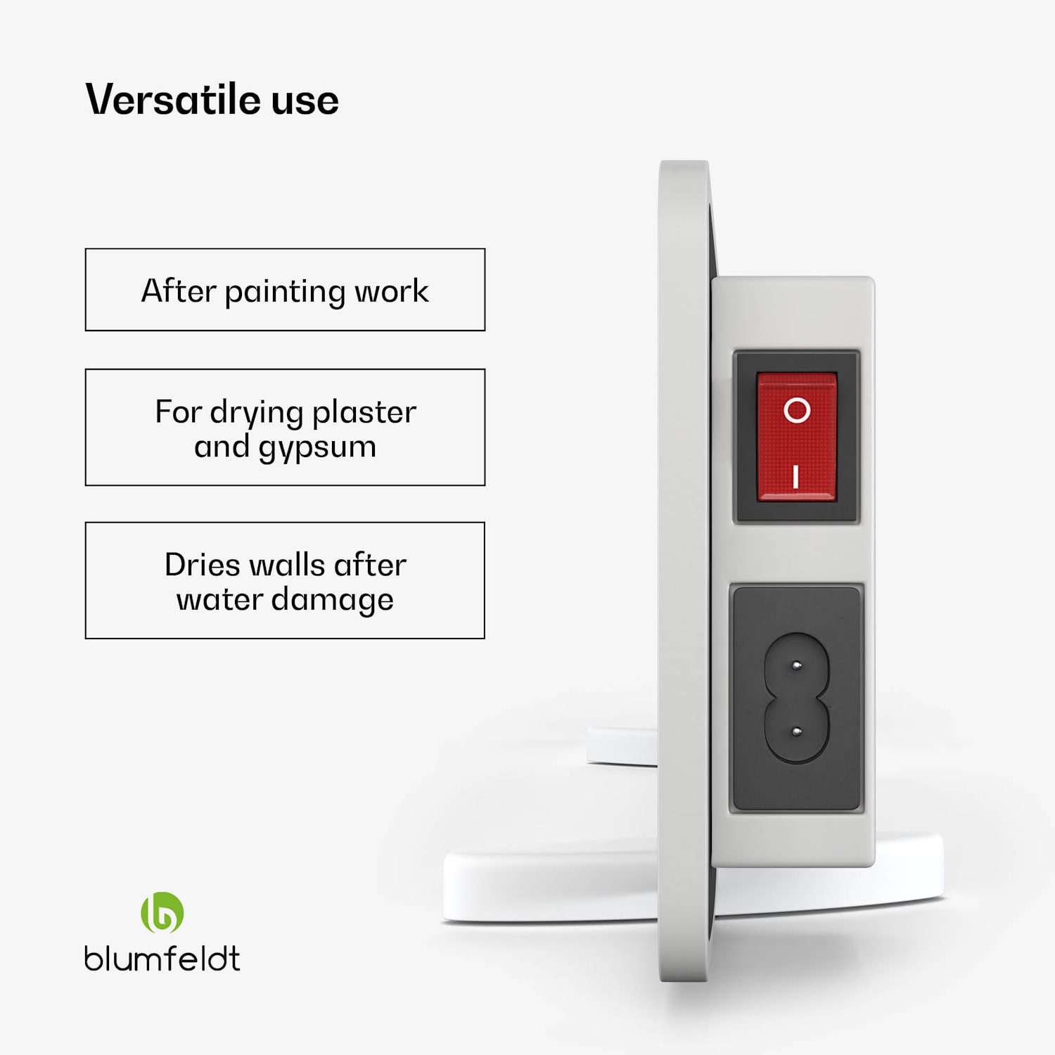 Secador de parede de infravermelhos DryWave | 50 W | seca tinta e estuque | possibilidade de montagem na parede 1 Painel