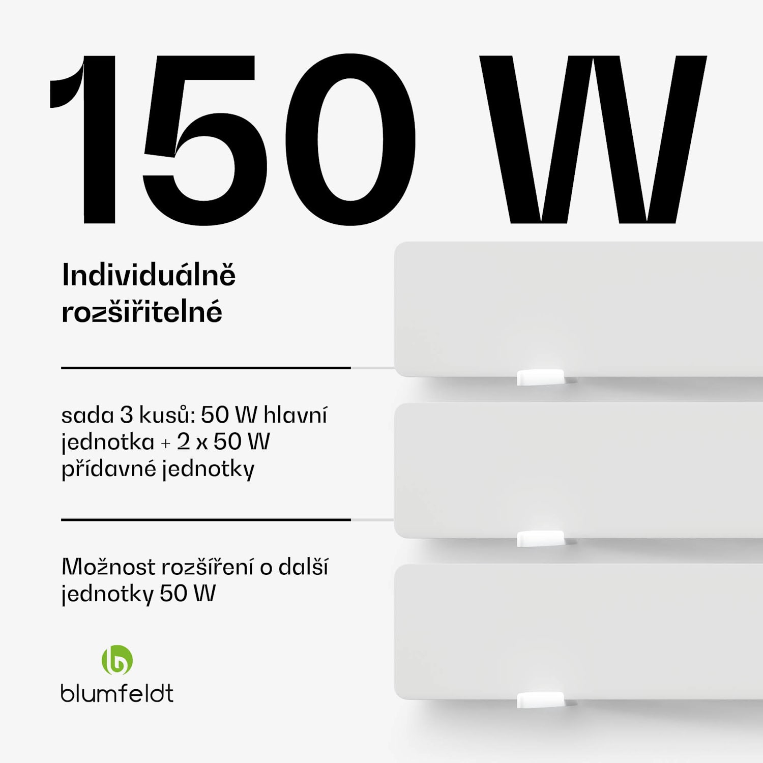 DryWave infračervený vysoušeč stěn, 50-150 W, suší barvy a omítky, i montáž na zeď 3 panely