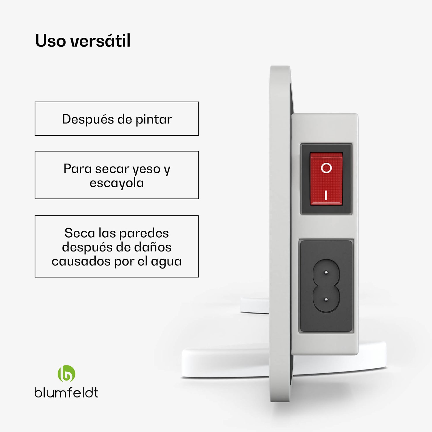 Secador mural infrarrojo DryWave | 50 - 150 W | seca pintura y yeso | posibilidad de montaje en pared 3 Paneles