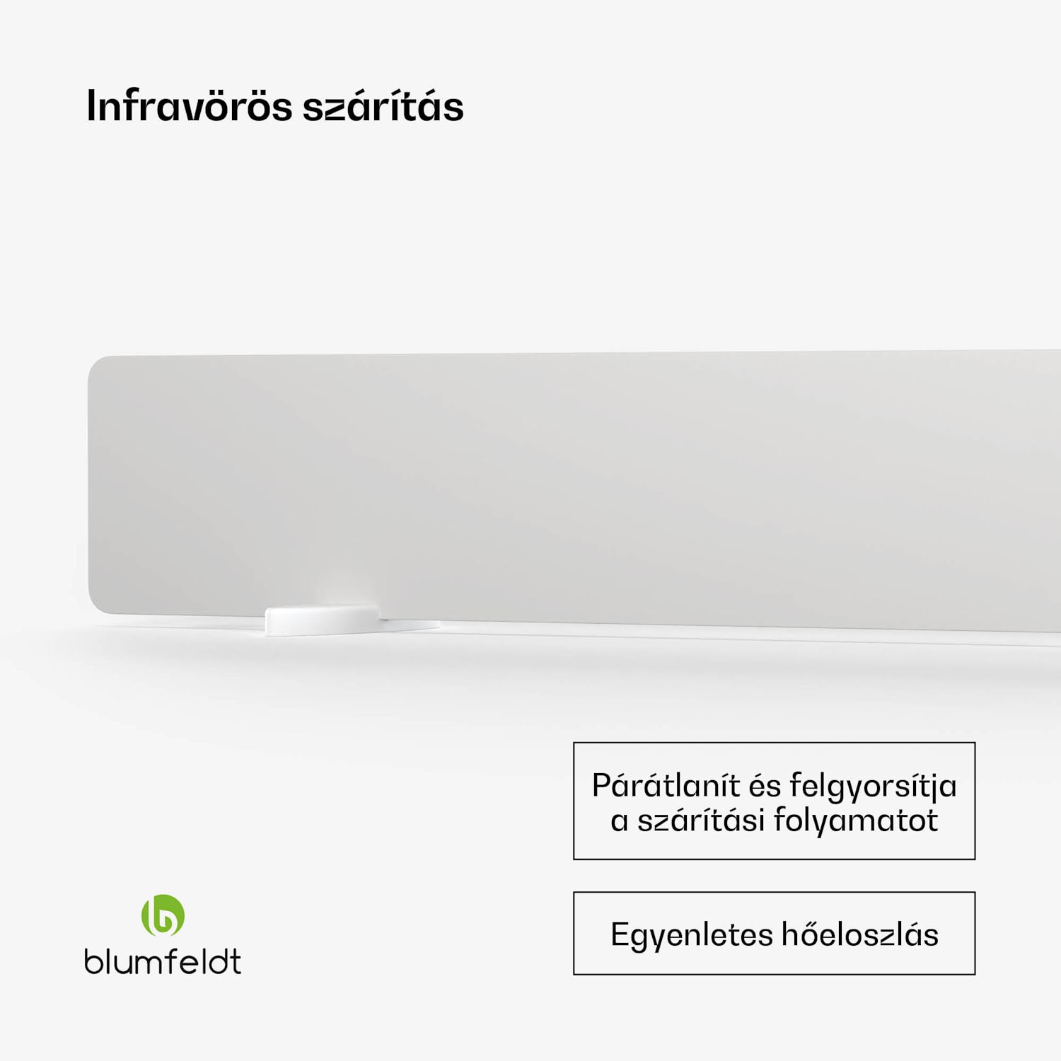 DryWave infravörös falszárító, 50-150 W, festéket és vakolatot szárít, falra szerelés is 3 panel