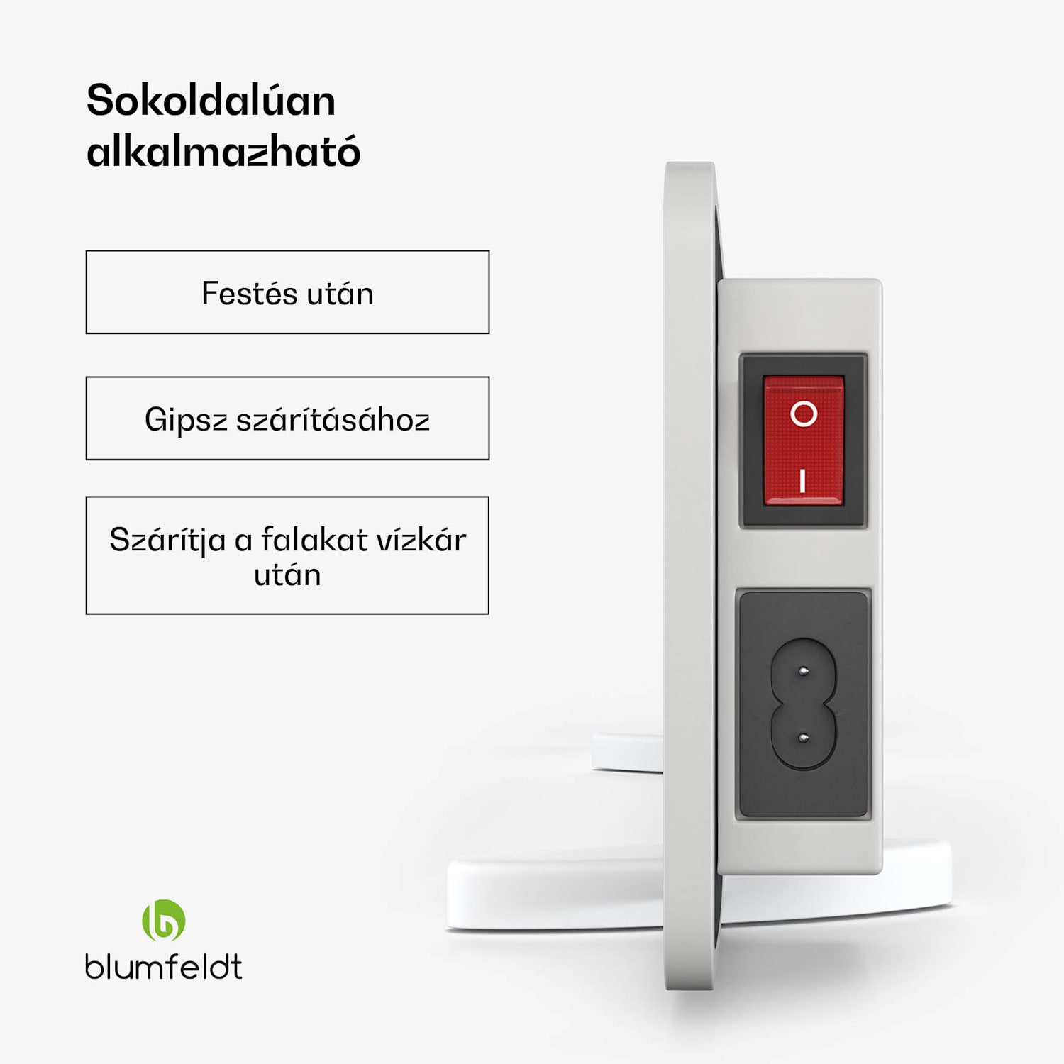 DryWave infravörös falszárító, 50-150 W, festéket és vakolatot szárít, falra szerelés is 3 panel