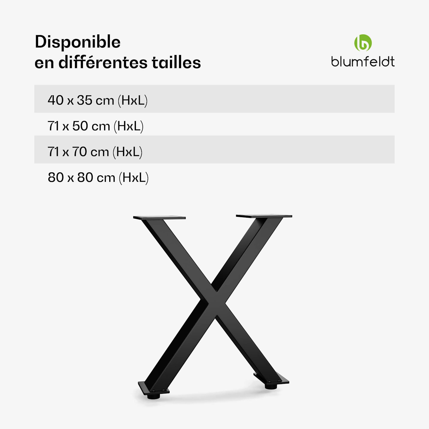 UrbanFodge X tafelpoten | modern design | voor doe-het-zelf projecten | 200 kg draagkracht 35 x 40 x 12 cm