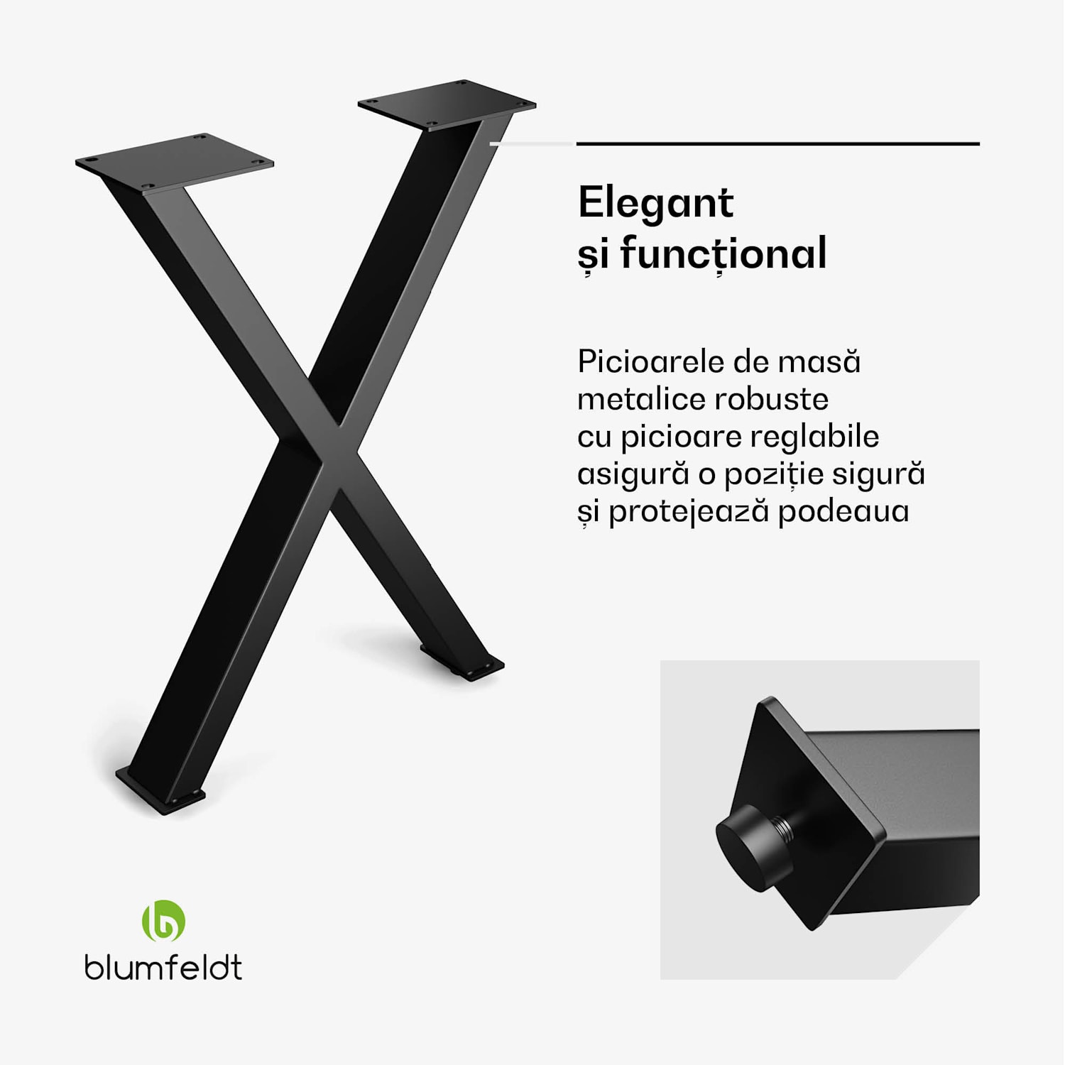 UrbanFodge X picioare de masă, design modern, pentru proiecte DIY, capacitate de încărcare 200 kg 50 x 71 x 12 cm