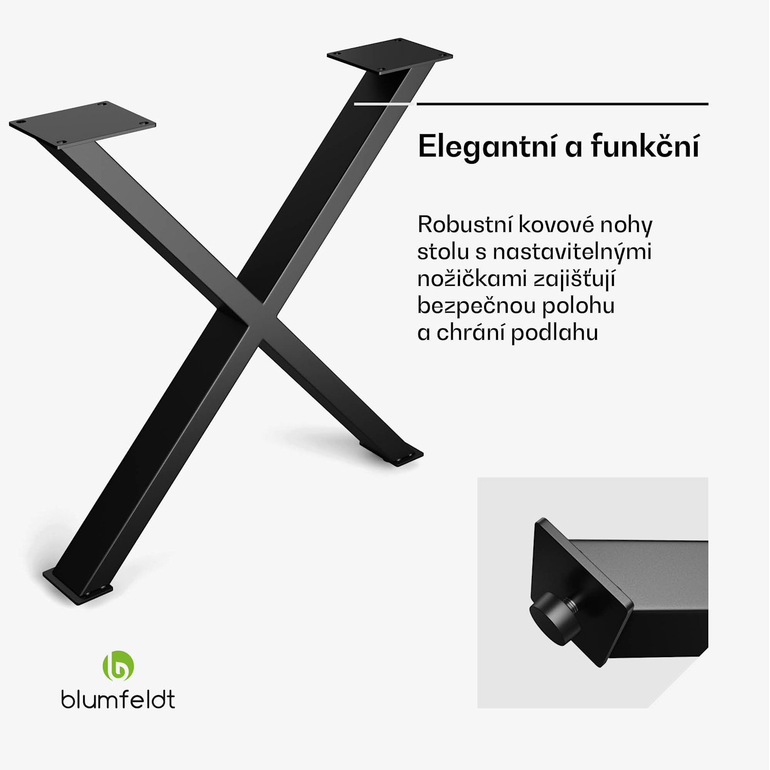 UrbanFodge X nohy stolu, moderní design, pro projekty DIY, nosnost 200 kg 70 x 71 x 12 cm