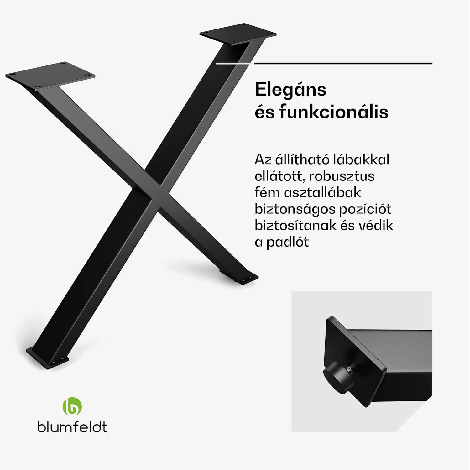 UrbanFodge X asztallábak, modern kialakítás, barkácsprojektekhez, 200 kg teherbírás 70 x 71 x 12 cm