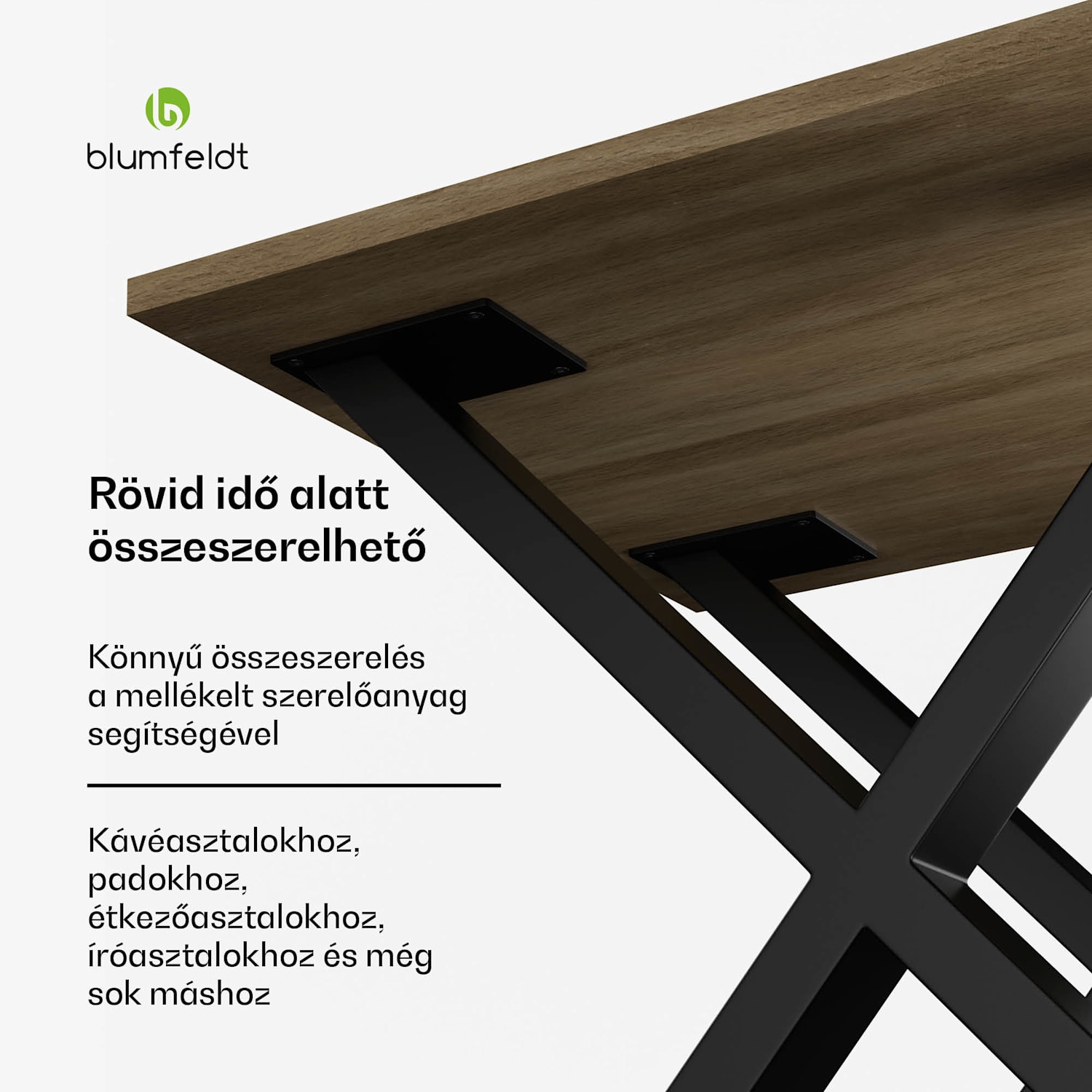 UrbanFodge X asztallábak, modern kialakítás, barkácsprojektekhez, 200 kg teherbírás 70 x 71 x 12 cm