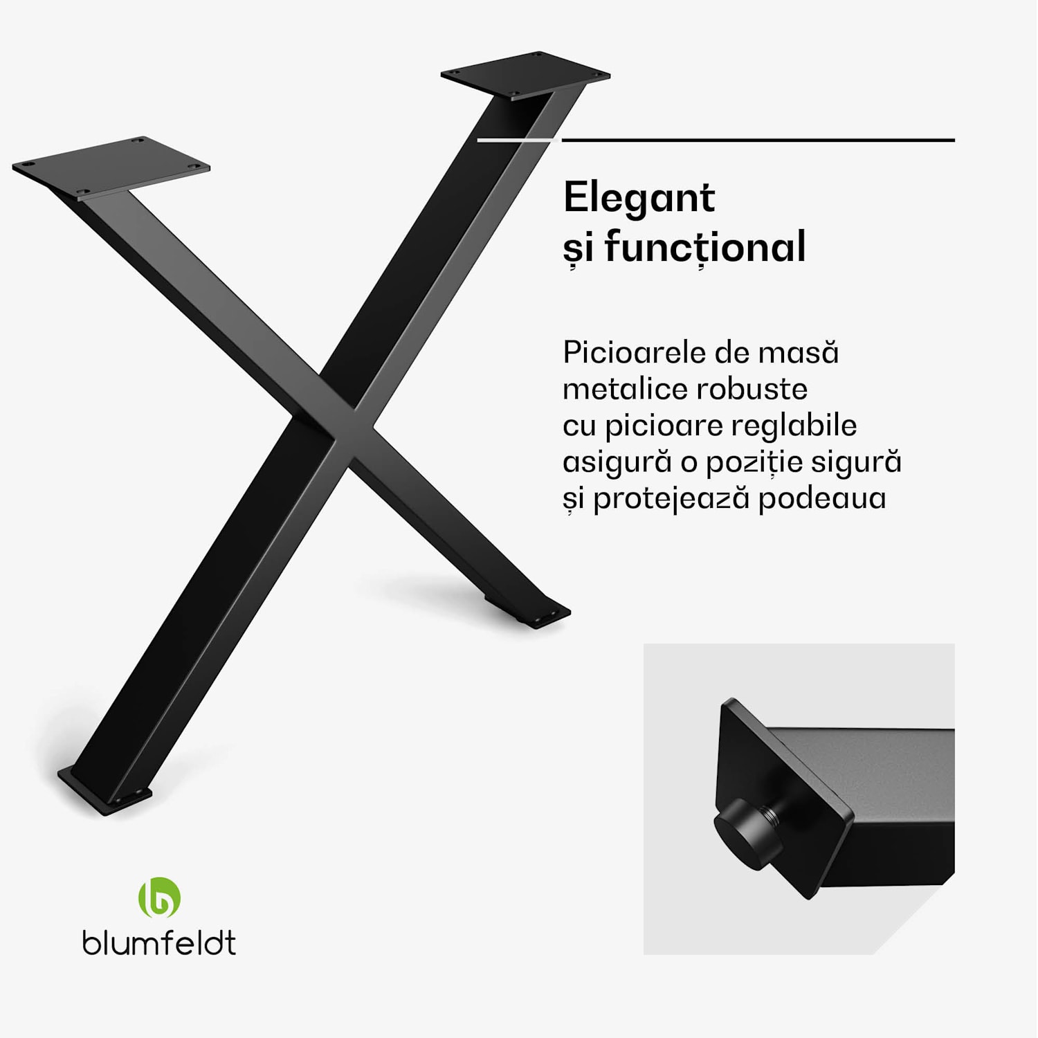 UrbanFodge X picioare de masă, design modern, pentru proiecte DIY, capacitate de încărcare 200 kg 70 x 71 x 12 cm