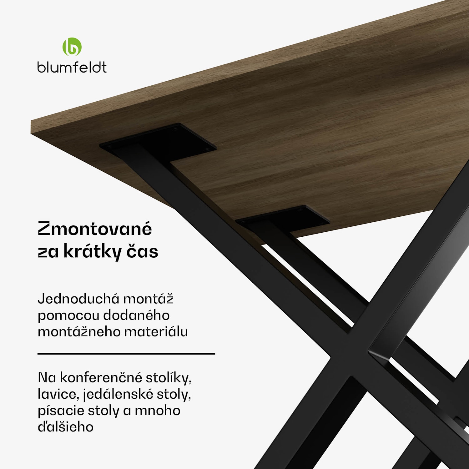 UrbanFodge X nohy stola, moderný dizajn, pre projekty DIY, nosnosť 200 kg 80 x 80 x 12 cm