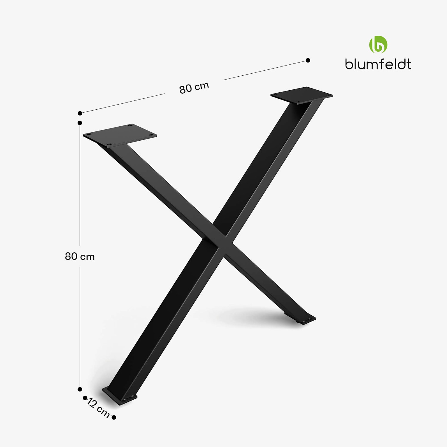 UrbanFodge X asztallábak, modern kialakítás, barkácsprojektekhez, 200 kg teherbírás 80 x 80 x 12 cm