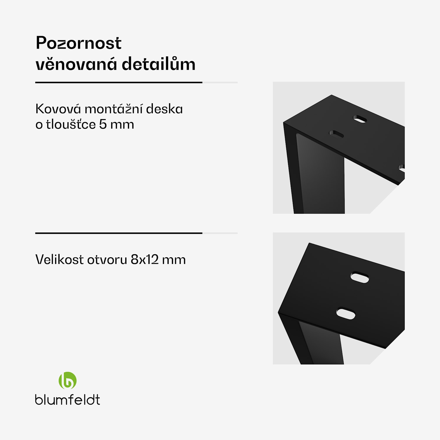 blumfeldt UrbanFodge U nohy stolu, moderní design, pro projekty DIY, nosnost 200 kg 30 x 43 x 12 cm