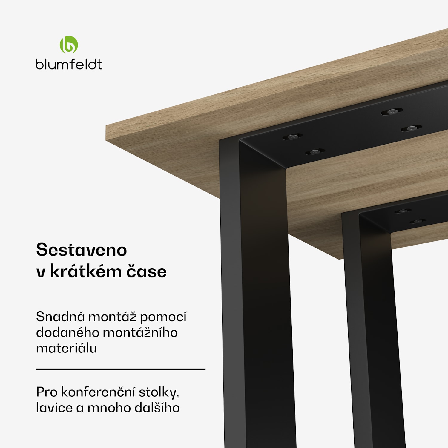 blumfeldt UrbanFodge U nohy stolu, moderní design, pro projekty DIY, nosnost 200 kg 30 x 43 x 12 cm