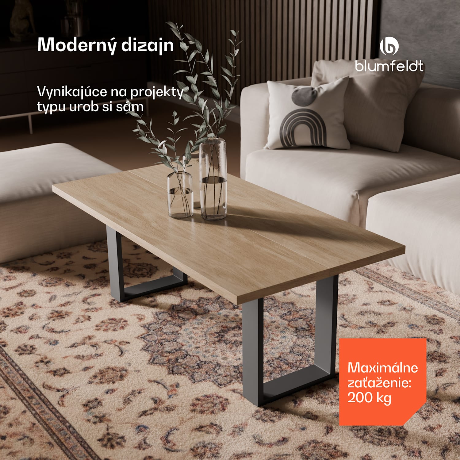 Blumfeldt UrbanFodge U nohy stola, Moderný dizajn, Pre projekty DIY, Nosnosť 200 kg 30 x 43 x 12 cm