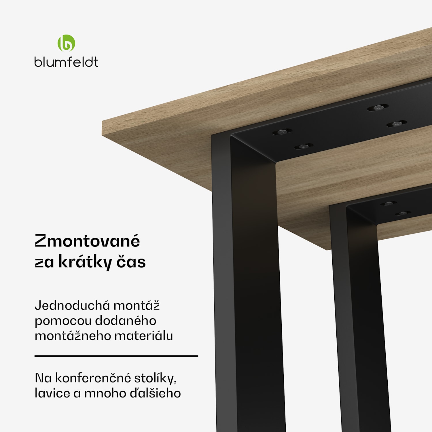 Blumfeldt UrbanFodge U nohy stola, Moderný dizajn, Pre projekty DIY, Nosnosť 200 kg 30 x 43 x 12 cm